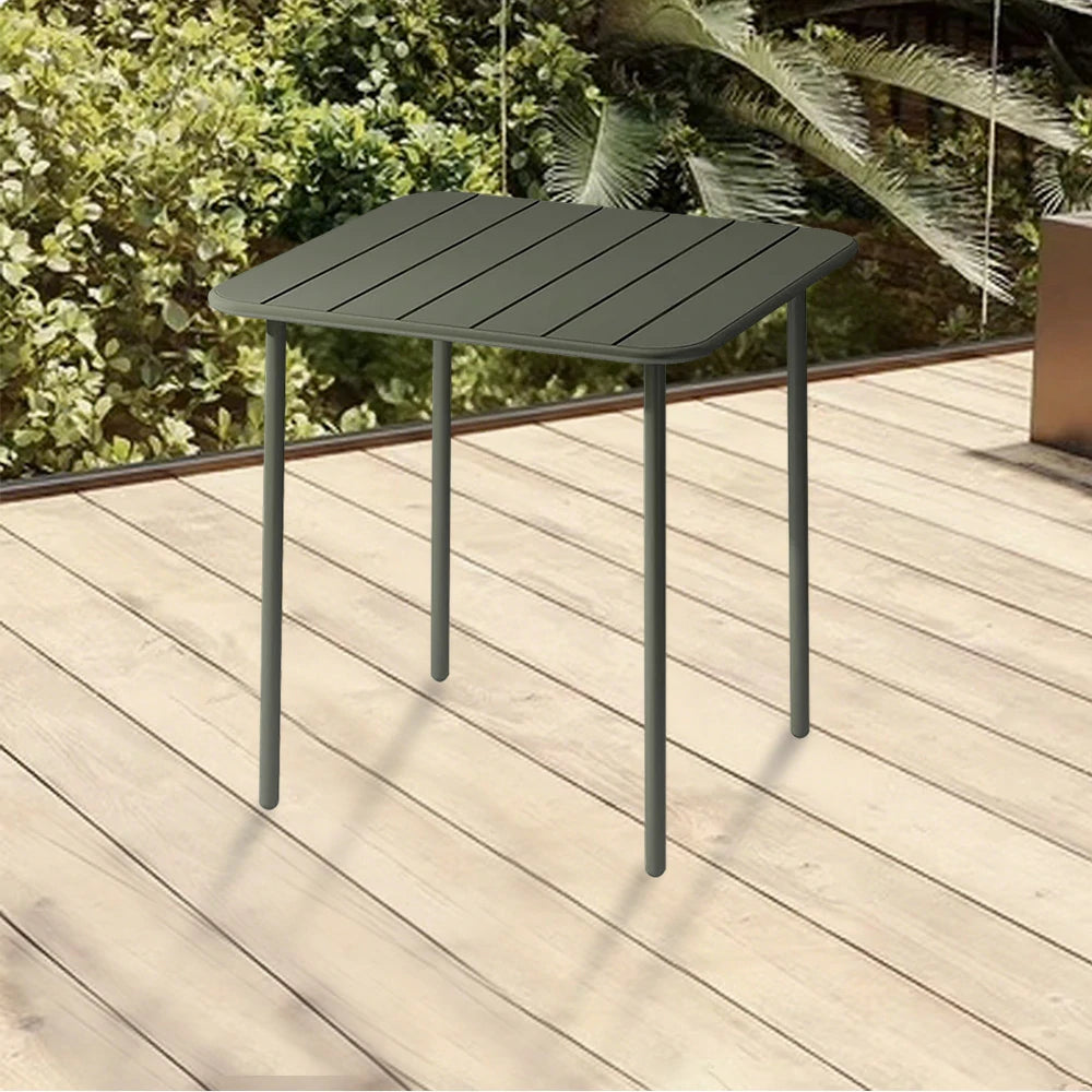 SOLARA 60/70/120/160cm Green Square Iron Table, Durable Metal Build for Patio, Balcony, or Garden Use
