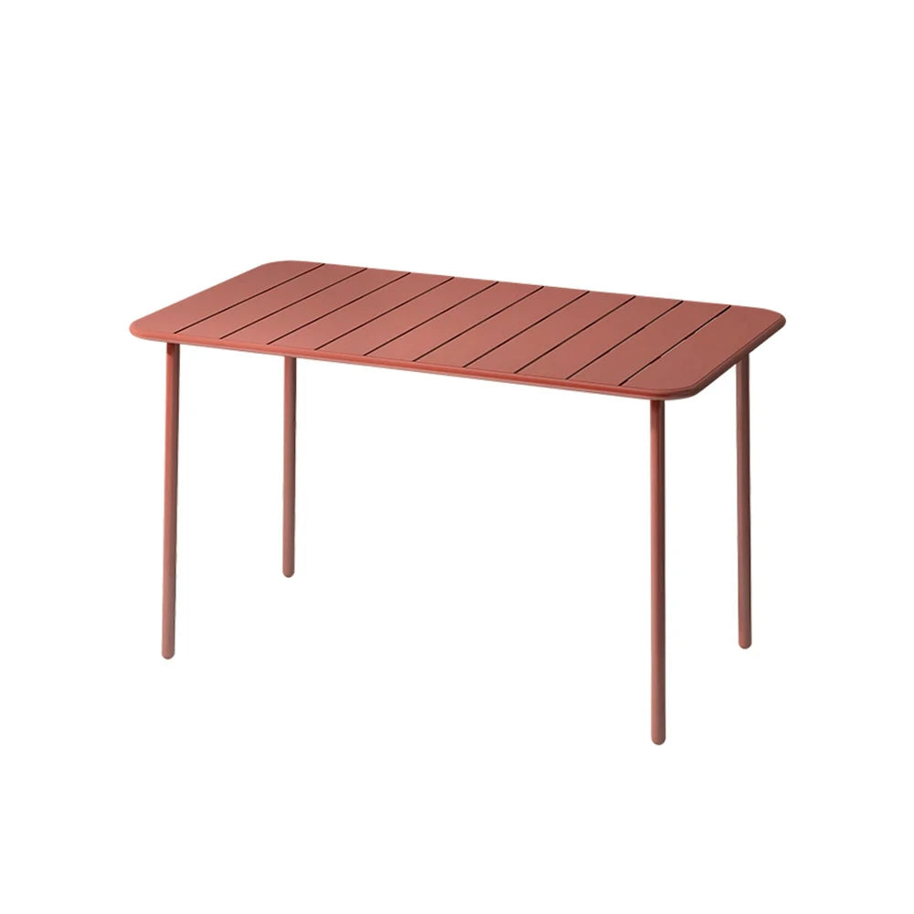 SOLARA 60/70/120/160cm Orange Square Iron Table, Durable Metal Build for Patio, Balcony, or Garden Use