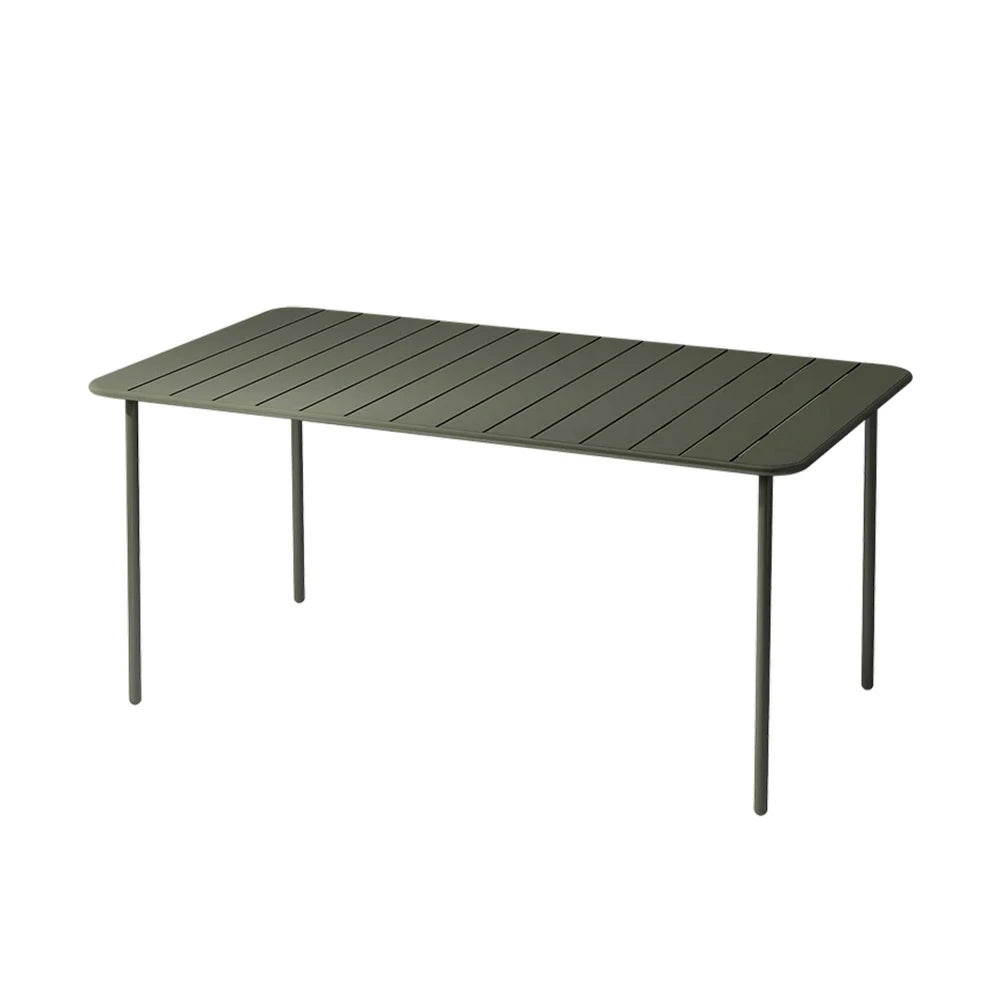 SOLARA 60/70/120/160cm Green Square Iron Table, Durable Metal Build for Patio, Balcony, or Garden Use