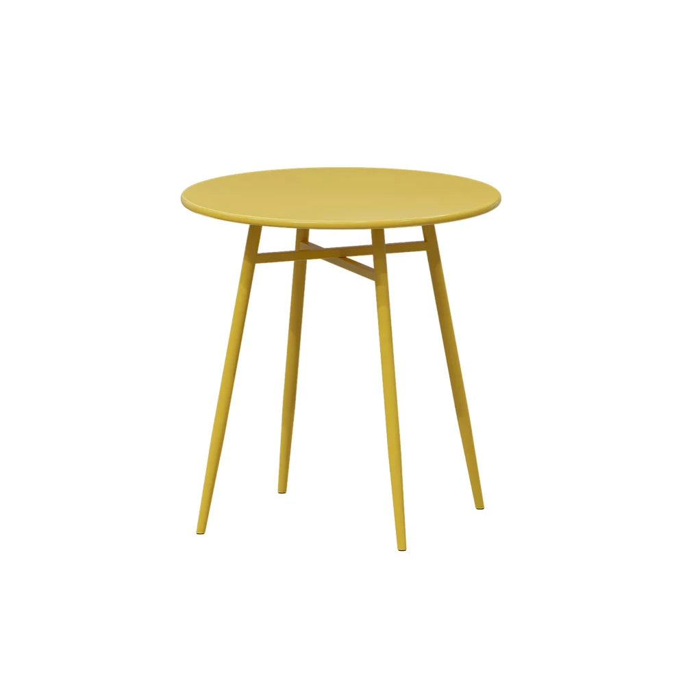 SOLARA Outdoor Round Dining Table - Wrought Iron Construction, Available in 60/70/80cm Sizes - Yellow
