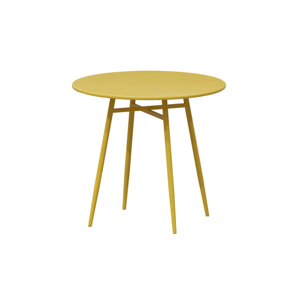 SOLARA Outdoor Round Dining Table - Wrought Iron Construction, Available in 60/70/80cm Sizes - Yellow
