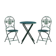 SOLARA 3-Piece Foldable Outdoor Dining Set, 1 Table & 2 Chairs - Army Green