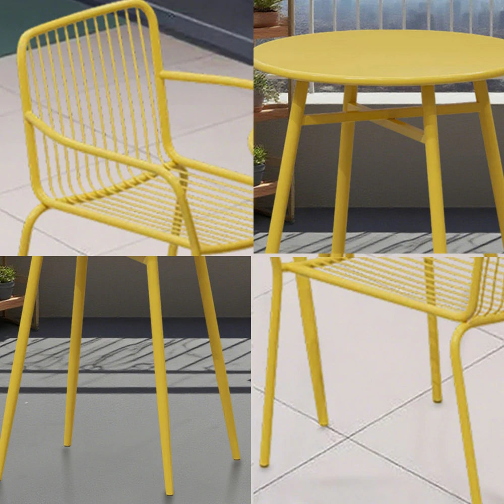 SOLARA 3-Piece Outdoor Dining Set - Wrought Iron Construction, 1 Table & 2 Chairs, Durable & Weather-Resistant for Patio or Garden