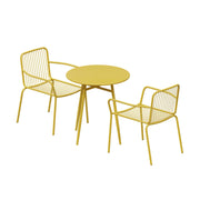 SOLARA 3-Piece Outdoor Dining Set - Wrought Iron Construction, 1 Table & 2 Chairs, Durable & Weather-Resistant for Patio or Garden