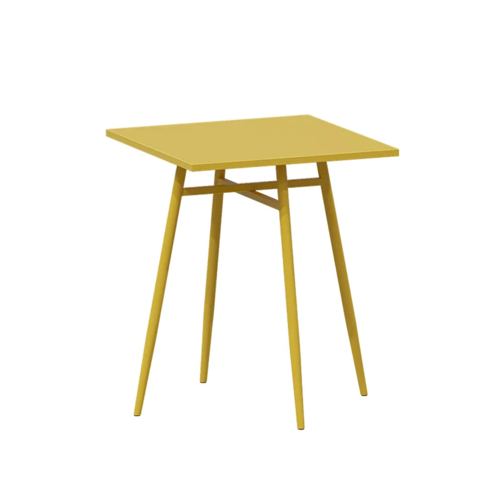 SOLARA Outdoor Square Dining Table - Yellow Wrought Iron Frame, 60/70/80cm Sizes, Durable & Weather-Resistant for Patio or Garden