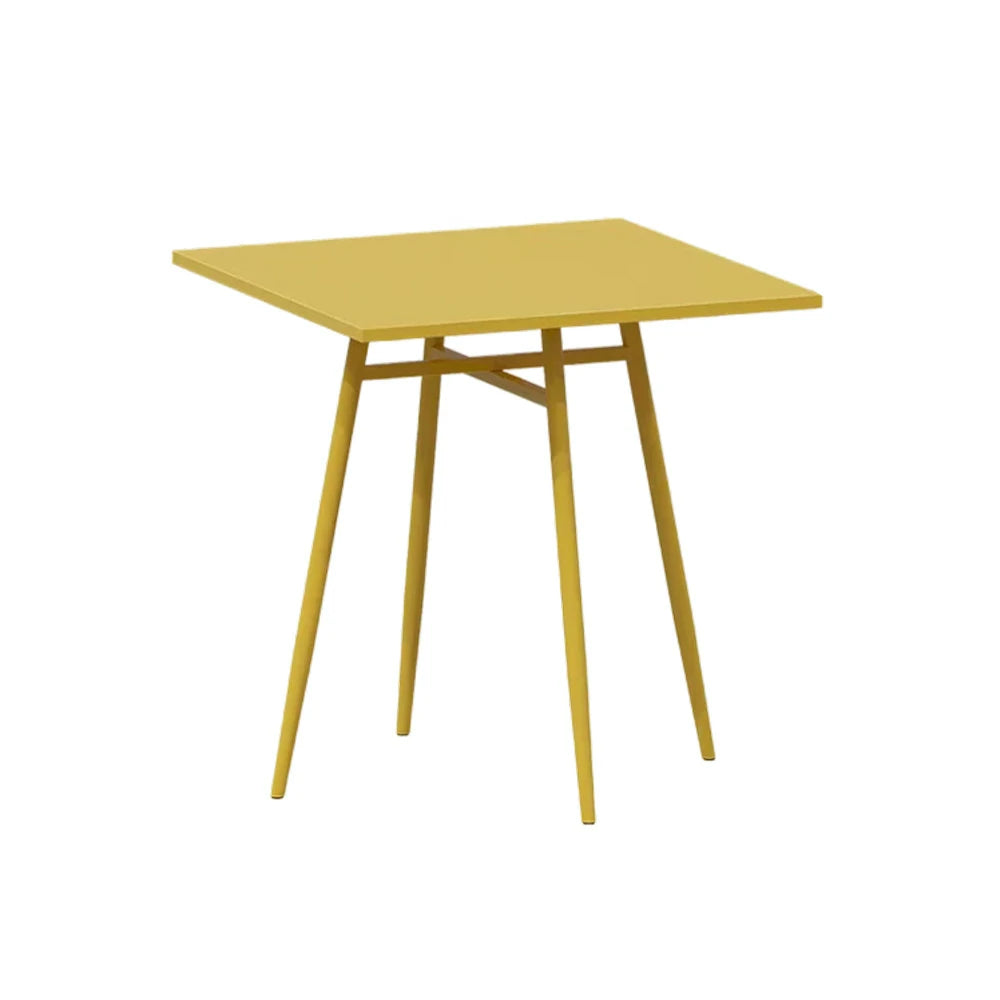 SOLARA Outdoor Square Dining Table - Yellow Wrought Iron Frame, 60/70/80cm Sizes, Durable & Weather-Resistant for Patio or Garden