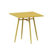 SOLARA Outdoor Square Dining Table - Yellow Wrought Iron Frame, 60/70/80cm Sizes, Durable & Weather-Resistant for Patio or Garden