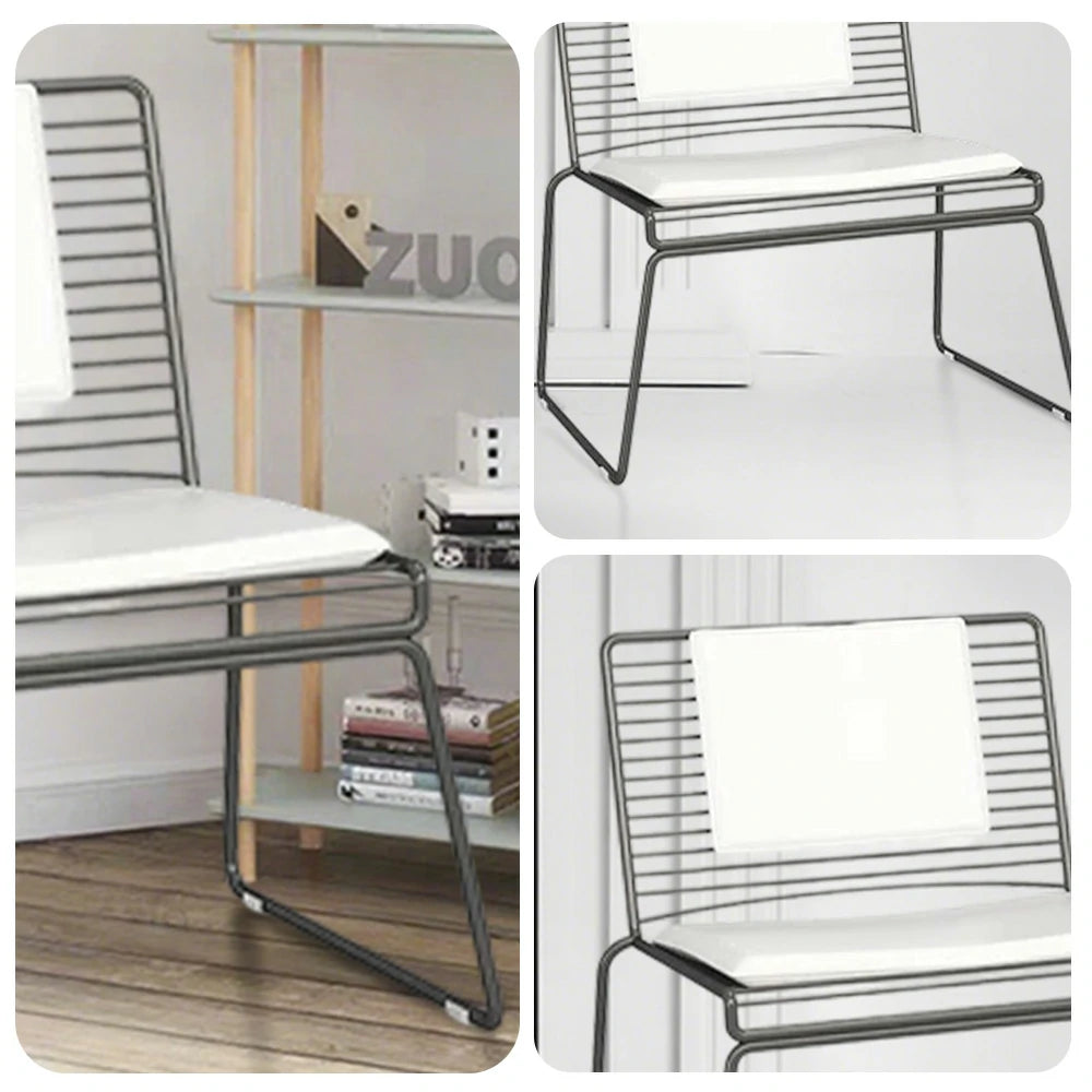 SOLARA Iron Lounge Chair – Minimalist Metal Frame with Seat and Back Cushion - Black