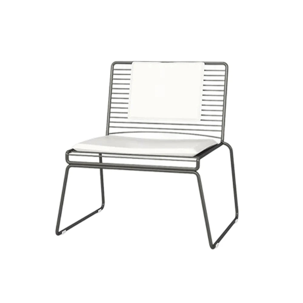 SOLARA Iron Lounge Chair – Minimalist Metal Frame with Seat and Back Cushion - Black