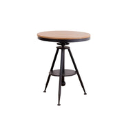 SOLARA Outdoor Dining Table, Adjustable Height, Black Frame with PS Wood Top, Rust-Resistant for Patio or Garden Use