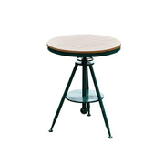 SOLARA Outdoor Dining Table - Green Iron Frame with Durable PS Wood Top, Adjustable Height