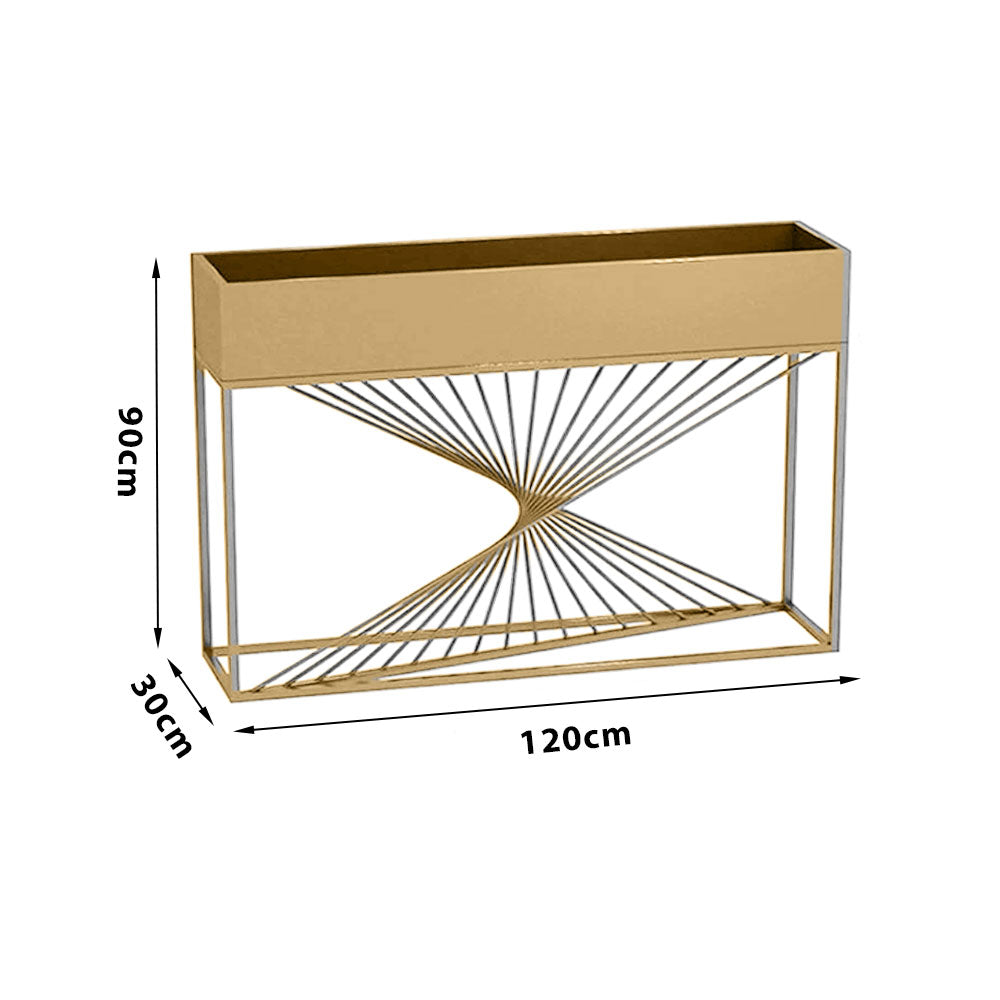 SOLARA ZFL01 Minimalist Style 120cm Modular Gold/Black/White Metal Planter with Partition FunctionSaving for Outdoor Use