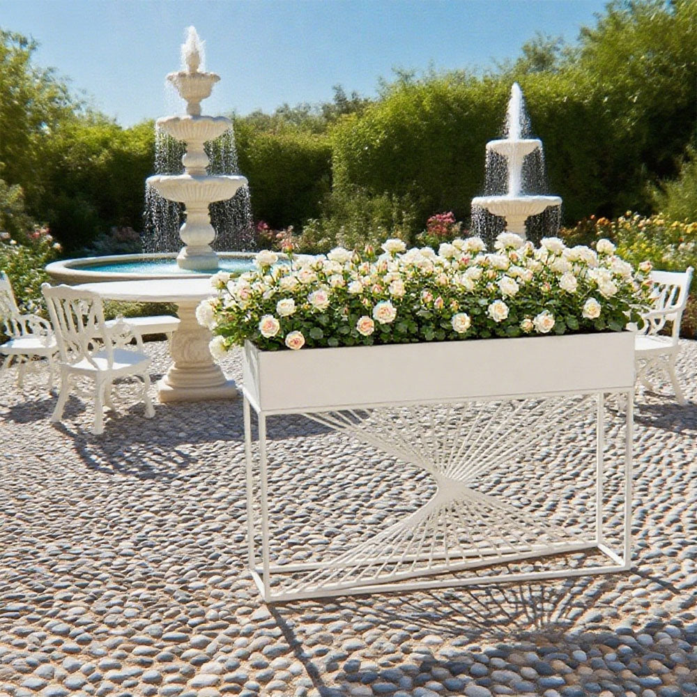 SOLARA ZFL01 Minimalist Style 120cm Modular Gold/Black/White Metal Planter with Partition FunctionSaving for Outdoor Use