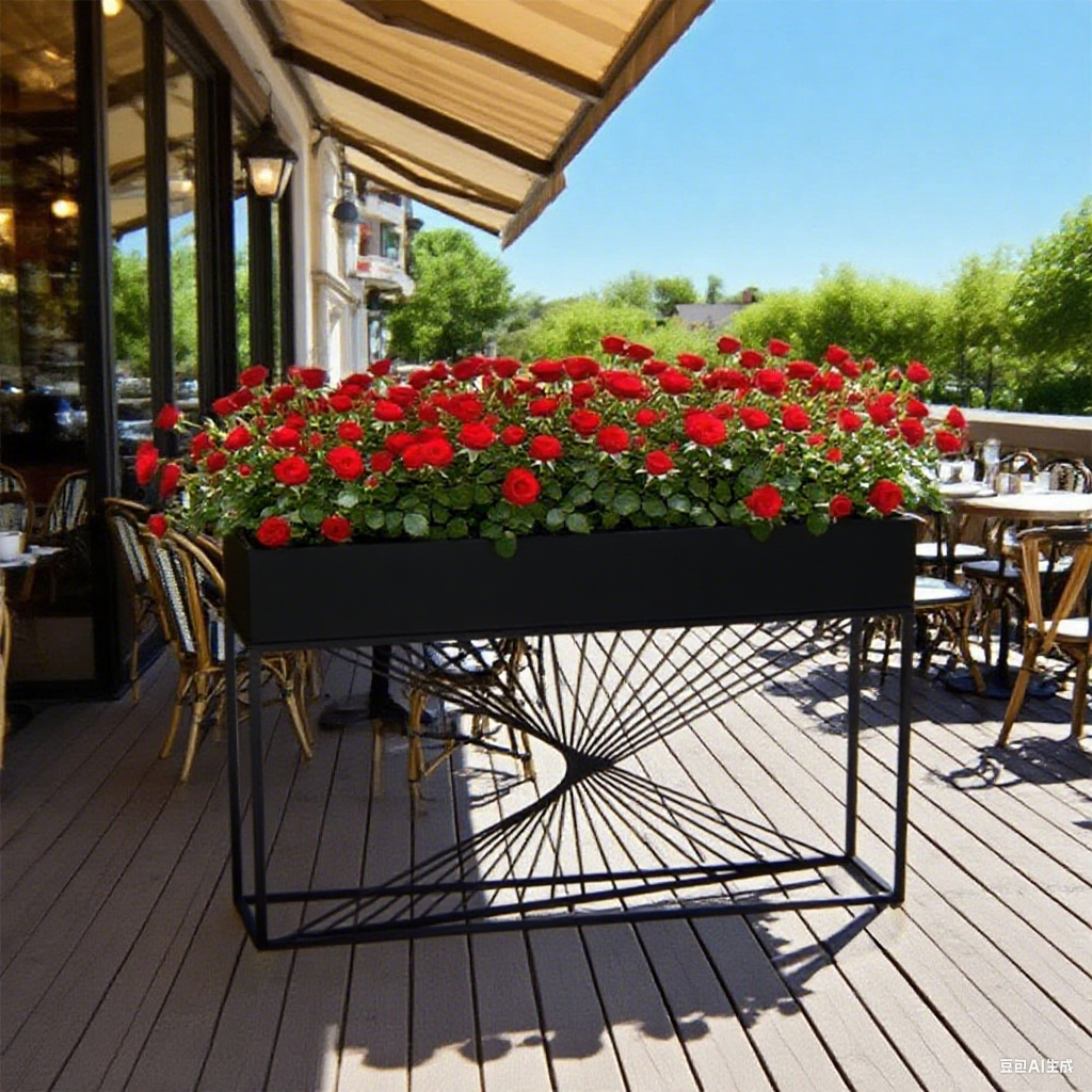 SOLARA ZFL02 Minimalist Style 140cm Modular White/Gold/Black Metal Planter with Partition FunctionSaving for Outdoor Use