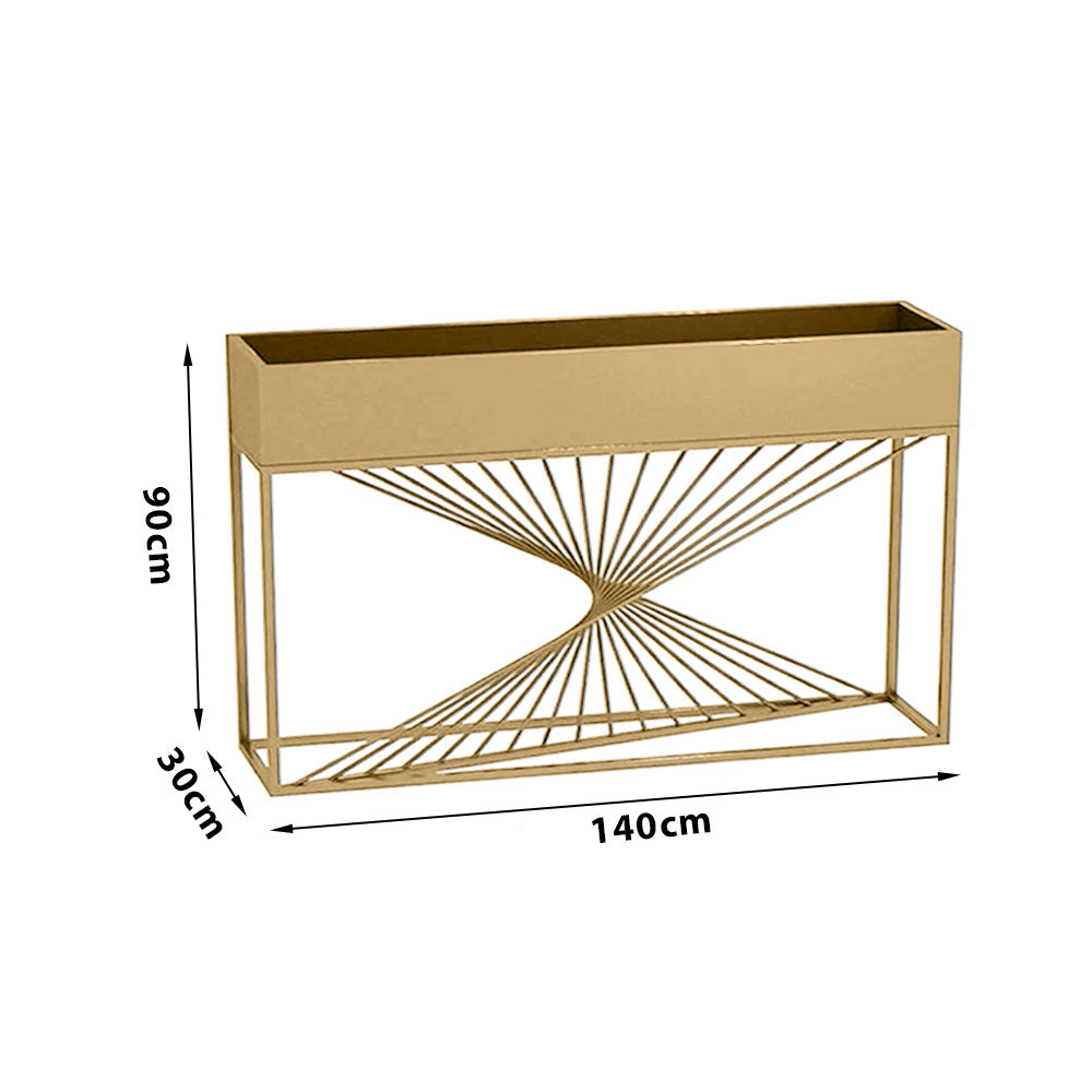 SOLARA ZFL02 Minimalist Style 140cm Modular White/Gold/Black Metal Planter with Partition FunctionSaving for Outdoor Use