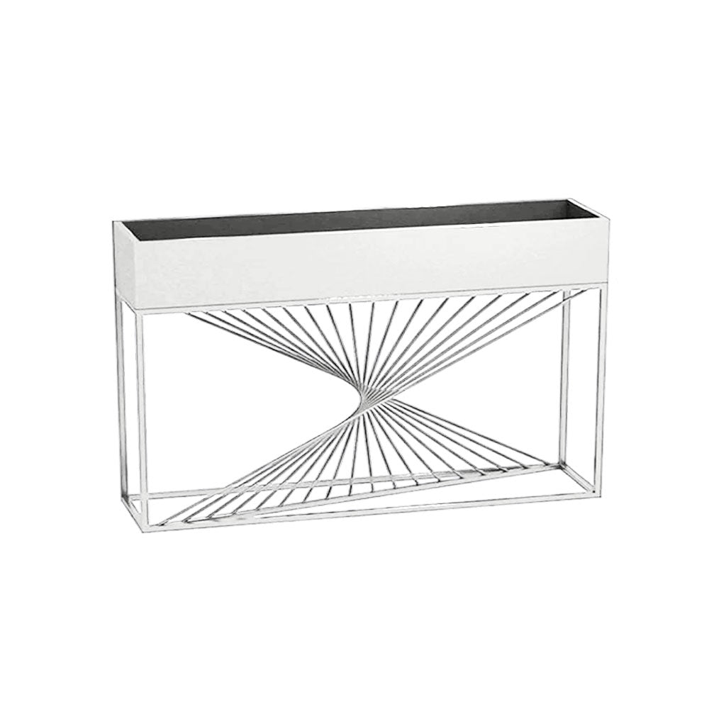SOLARA ZFL02 Minimalist Style 140cm Modular White/Gold/Black Metal Planter with Partition FunctionSaving for Outdoor Use