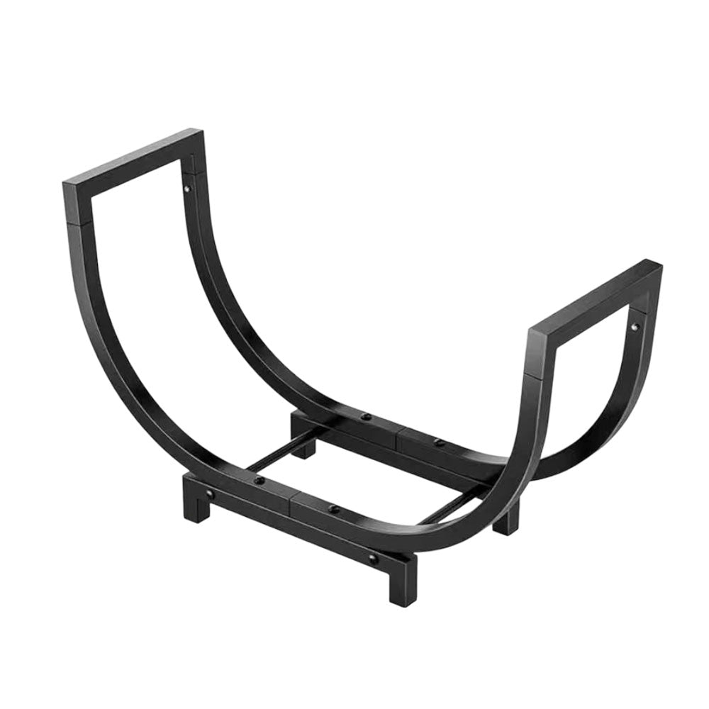 SOLARA ZFWOODS Black Indoor and Outdoor Firewood Storage Rack Fireplace Decoration