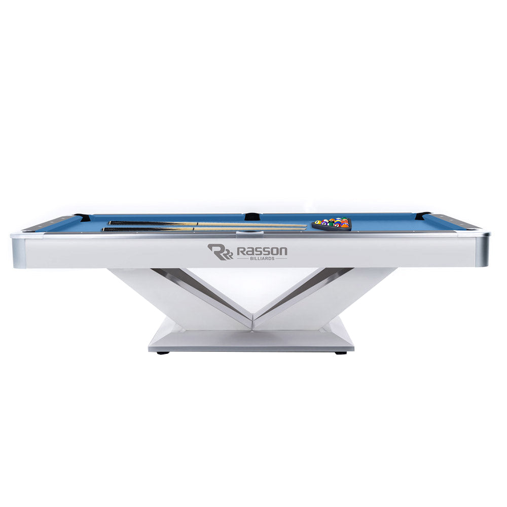 Pool Table Competitio Rasson 8FT Victory II Plus Pool Table – Competition White Finish – Leaf ...