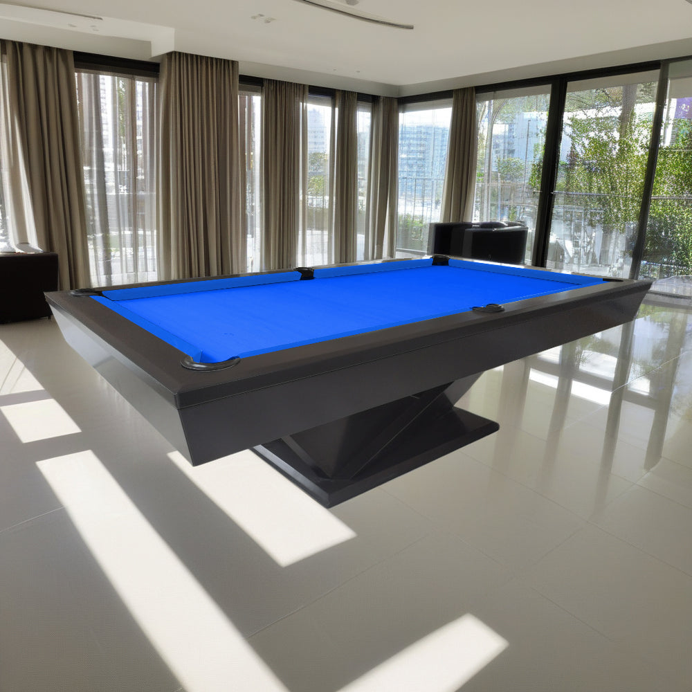 QUESLA WP06 8FT Slate Pool Snooker Table Billiards Table - Blue&Black