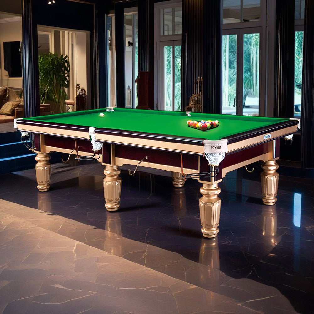 JOY Q8 9FT Chinese Luxury Slate Table Pool Table Gold Frame