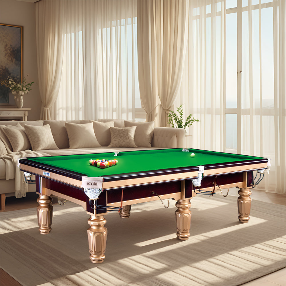 JOY Q8 9FT Chinese Luxury Slate Table Pool Table Gold Frame