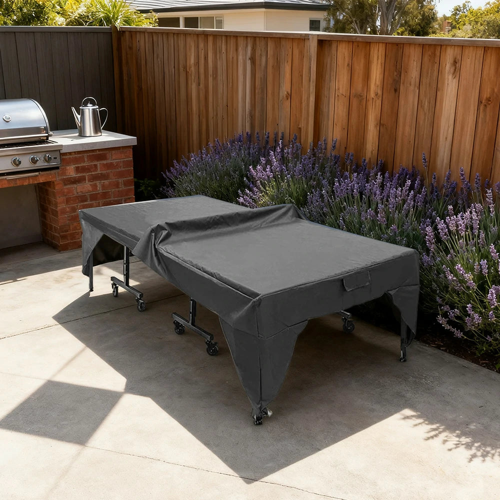 ARIX Table Tennis Table Cover - 190T / 210D / 600D Waterproof Oxford Fabric, UV-Resistant, Dustproof, and Durable Suitable for Indoor and Outdoor Use - Black