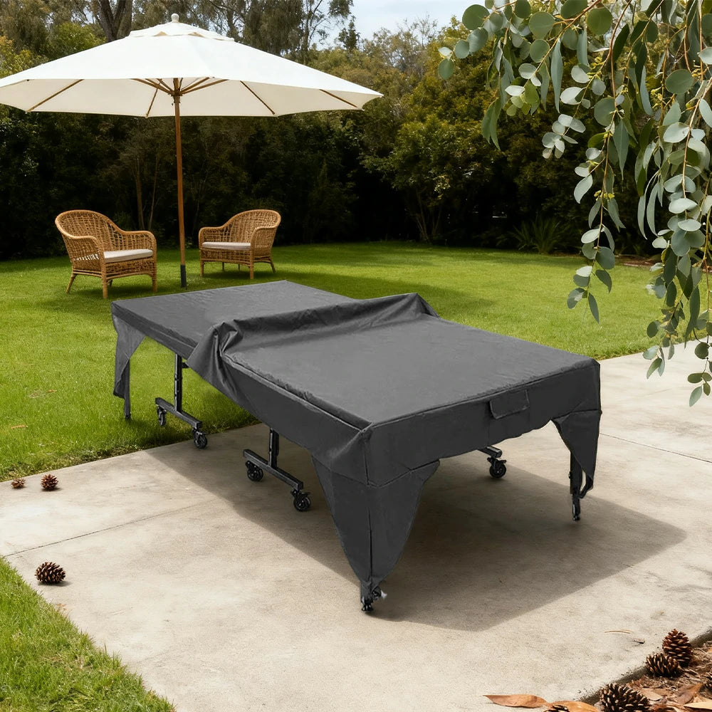 ARIX Table Tennis Table Cover - 190T / 210D / 600D Waterproof Oxford Fabric, UV-Resistant, Dustproof, and Durable Suitable for Indoor and Outdoor Use - Black