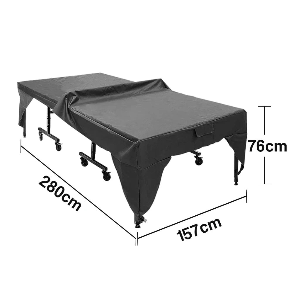 ARIX Table Tennis Table Cover - 190T / 210D / 600D Waterproof Oxford Fabric, UV-Resistant, Dustproof, and Durable Suitable for Indoor and Outdoor Use - Black