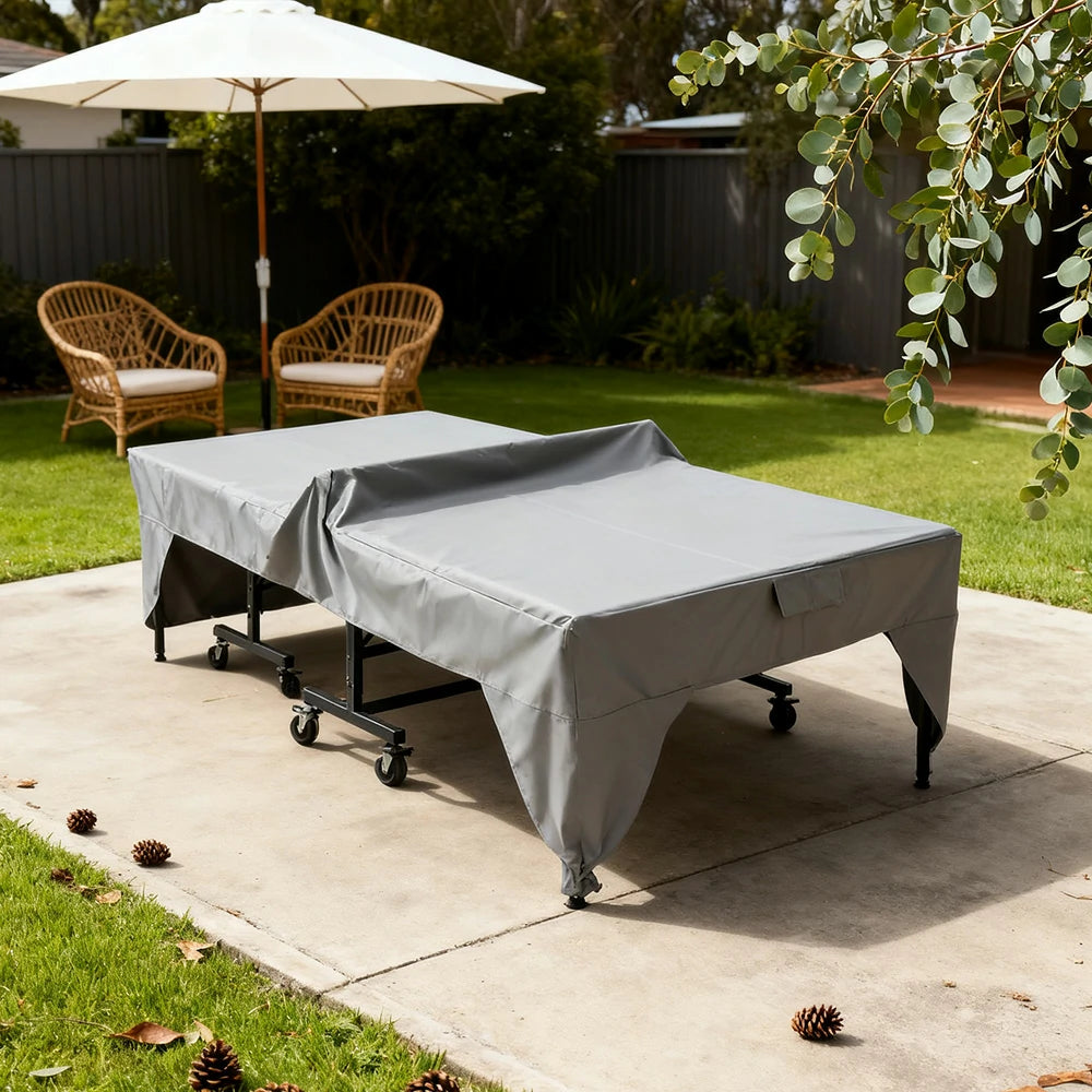 ARIX Table Tennis Table Cover - 190T / 210D / 600D Waterproof Oxford Fabric, UV-Resistant, Dustproof, and Durable Suitable for Indoor and Outdoor Use - Grey