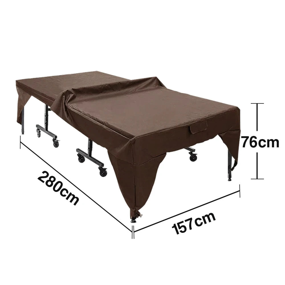 ARIX Table Tennis Table Cover - 190T / 210D / 600D Waterproof Oxford Fabric, UV-Resistant, Dustproof, and Durable Suitable for Indoor and Outdoor Use - Coffee