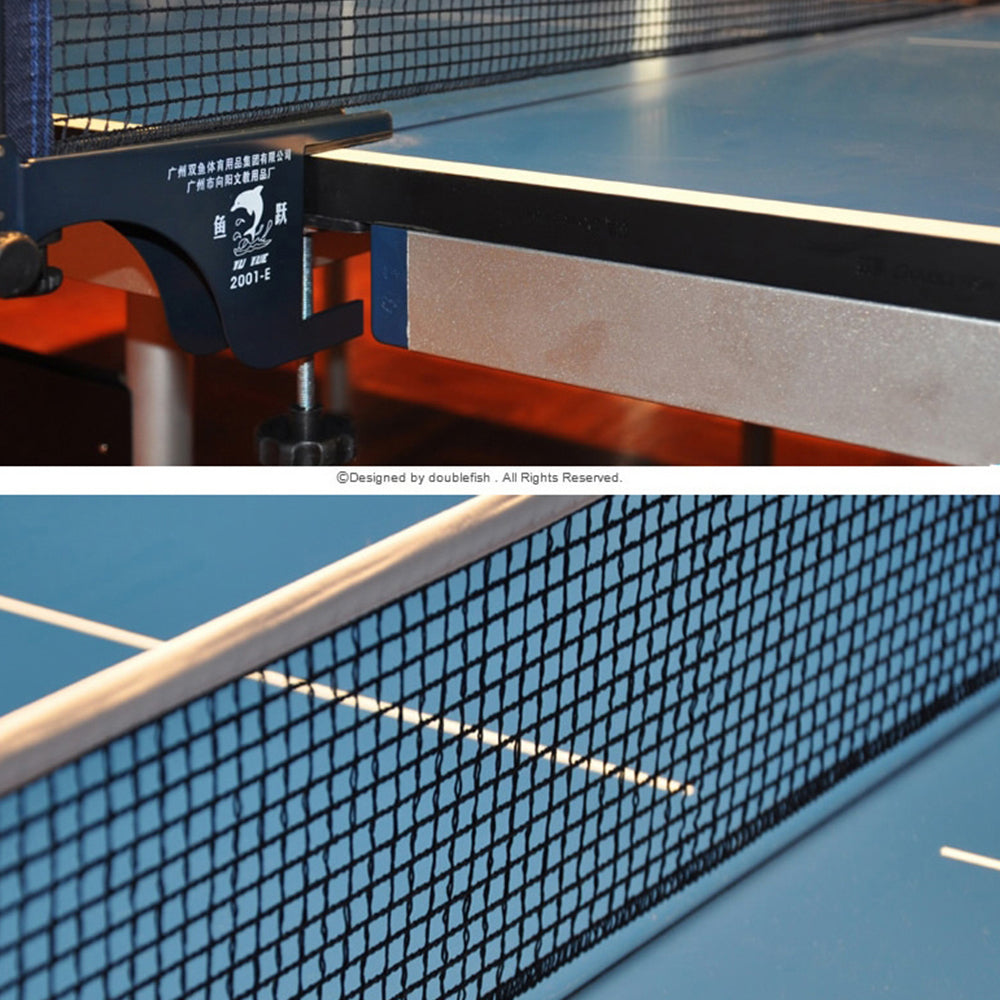 DOUBLE FISH 133 Indoor 25mm Blue Foldable Solo Play Table Tennis Pingpong Table-Bats Balls Net ITTF Approve
