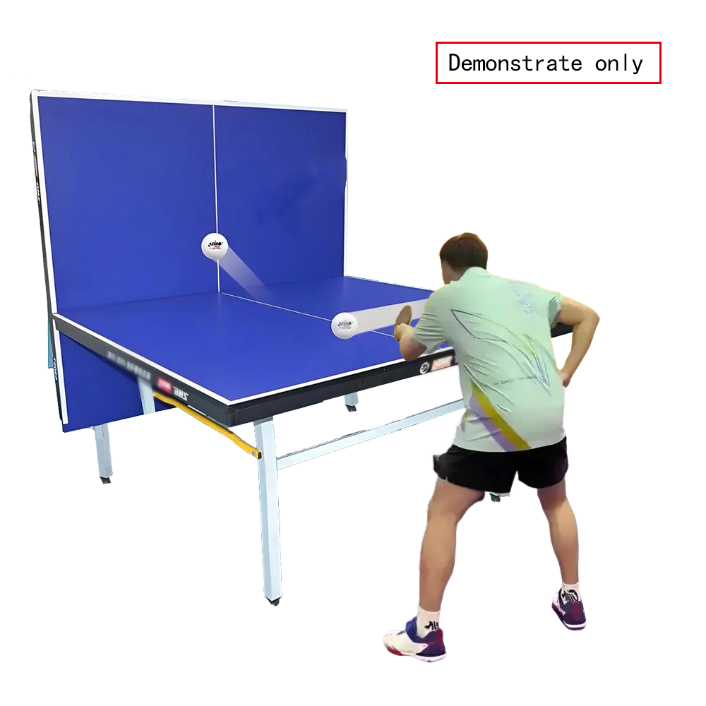 DOUBLE FISH 133 Indoor 25mm Blue Foldable Solo Play Table Tennis Pingpong Table-Bats Balls Net ITTF Approve