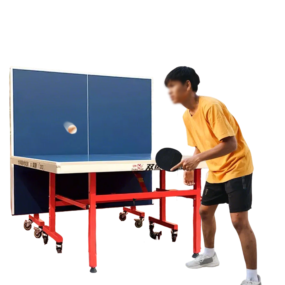 DOUBLE FISH 203 Indoor 18mm Blue Foldable Solo Play Table Tennis Pingpong Table-Bats Balls Net ITTF Approve