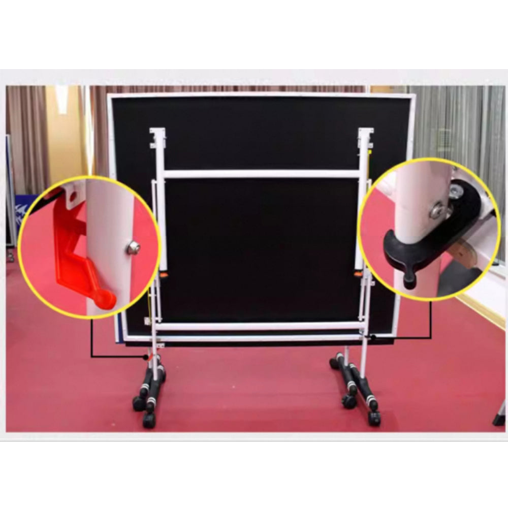 DOUBLE FISH 286 Indoor 18mm Blue Foldable Solo Play Table Tennis Pingpong Table-Bats Balls Net ITTF Approve