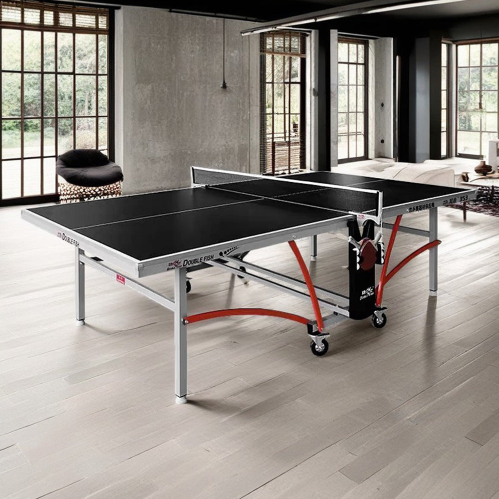 DOUBLE FISH 352 Indoor 18mm Black Table Tennis Pingpong Table-Bats Balls Net ITTF Approve