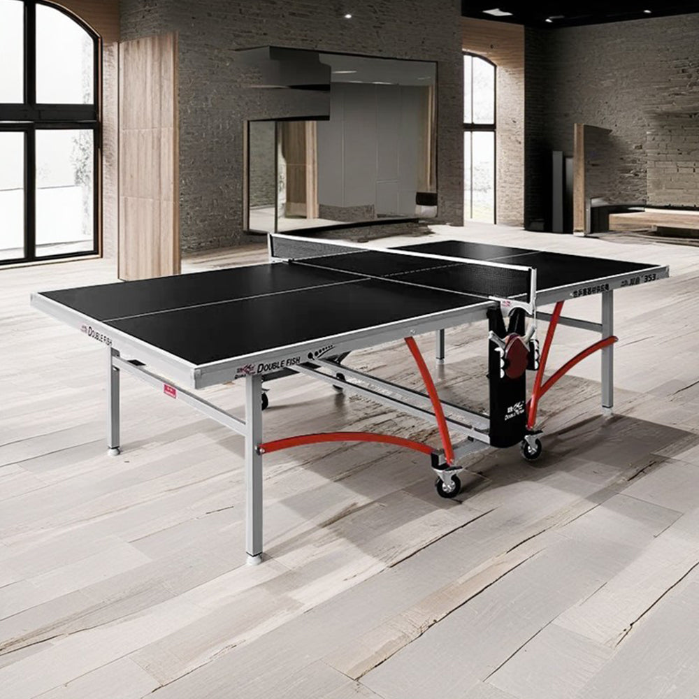 DOUBLE FISH 352 Indoor 18mm Black Table Tennis Pingpong Table-Bats Balls Net ITTF Approve