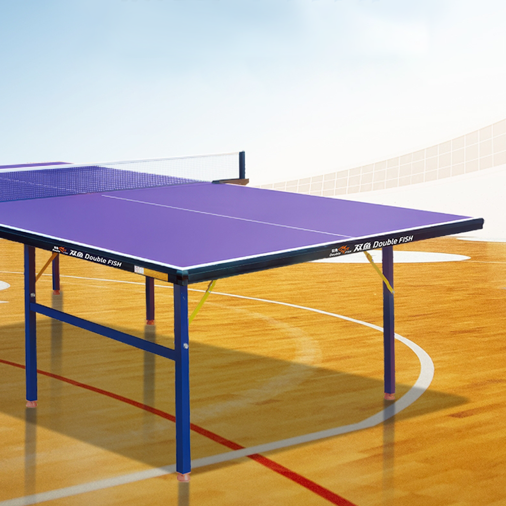 DOUBLE FISH 501A Indoor 15mm Indigo Foldable Solo Play Table Tennis Pingpong Table-Bats Balls Net ITTF Approve