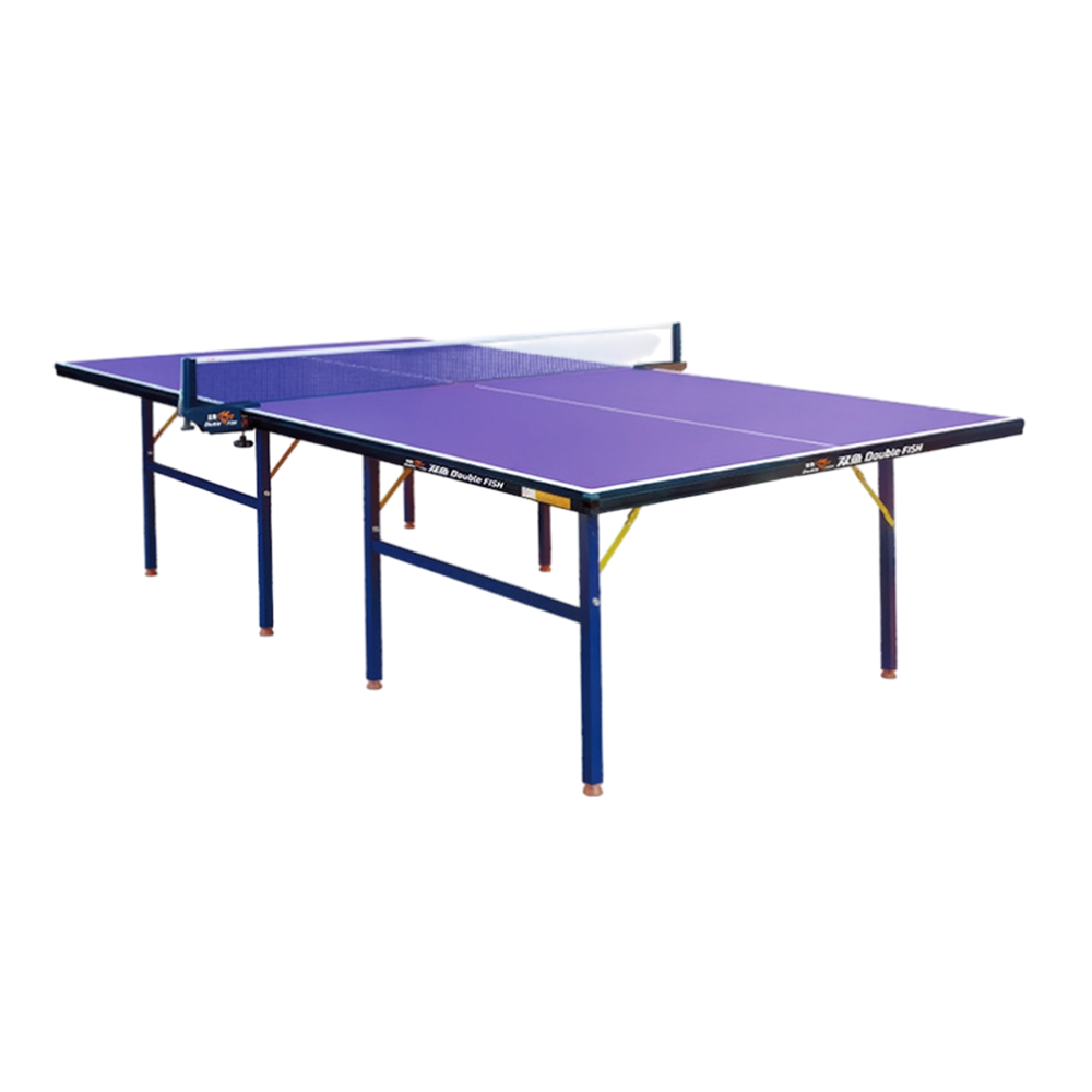 DOUBLE FISH 501A Indoor 15mm Indigo Foldable Solo Play Table Tennis Pingpong Table-Bats Balls Net ITTF Approve