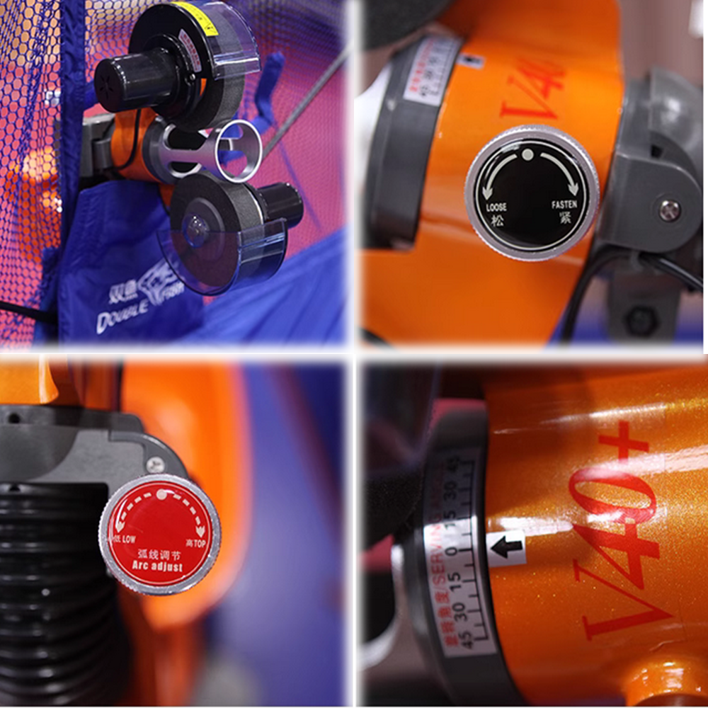 DOUBLE FISH DF E6 Double Rotor Driven Table Tennis Terving Machine-Orange