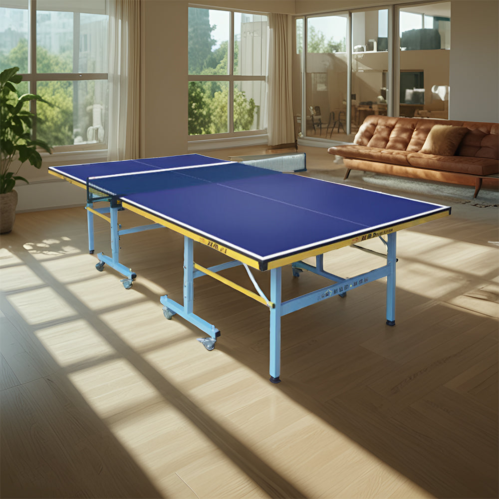 DOUBLE FISH E1 Indoor 15mm Blue Table Tennis Pingpong Table-Bats Balls Net ITTF Approve