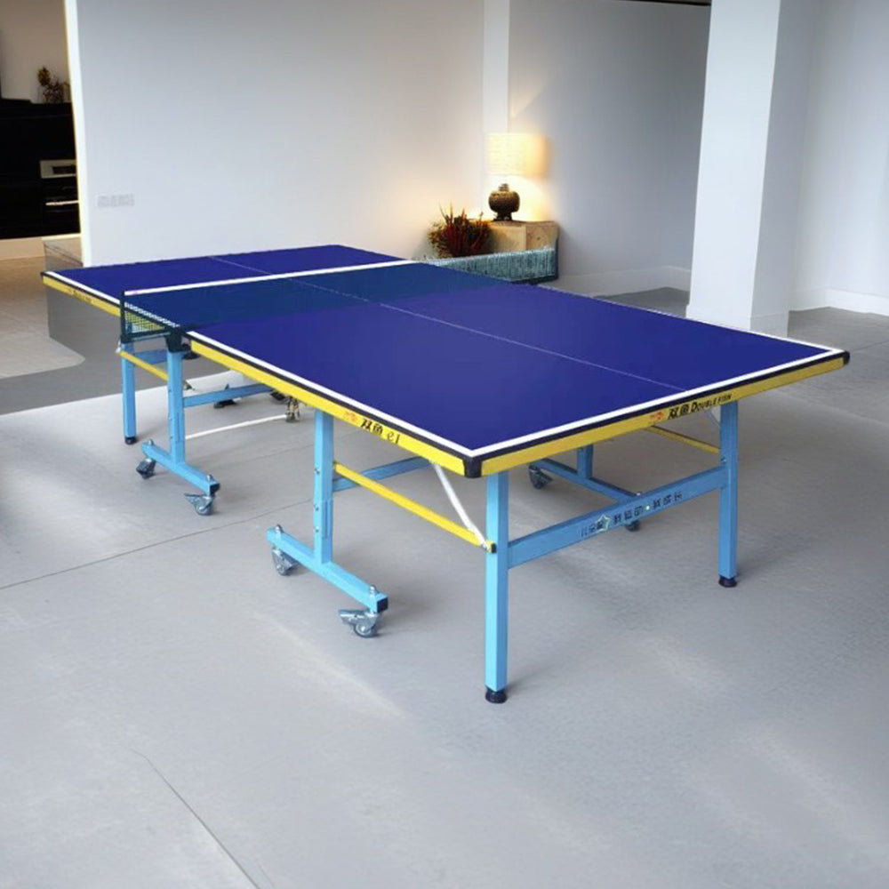 DOUBLE FISH E1 Indoor 15mm Blue Table Tennis Pingpong Table-Bats Balls Net ITTF Approve