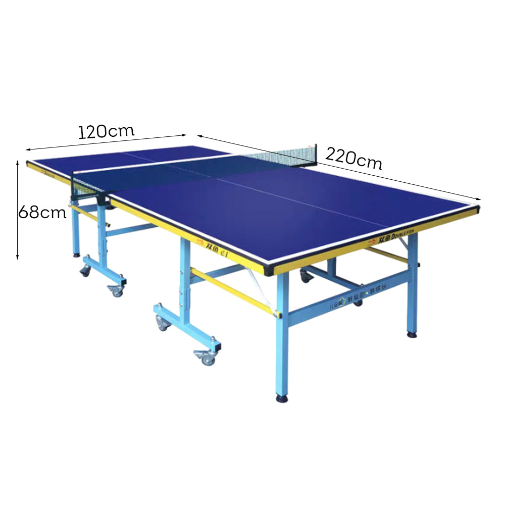 DOUBLE FISH E1 Indoor 15mm Blue Table Tennis Pingpong Table-Bats Balls Net ITTF Approve