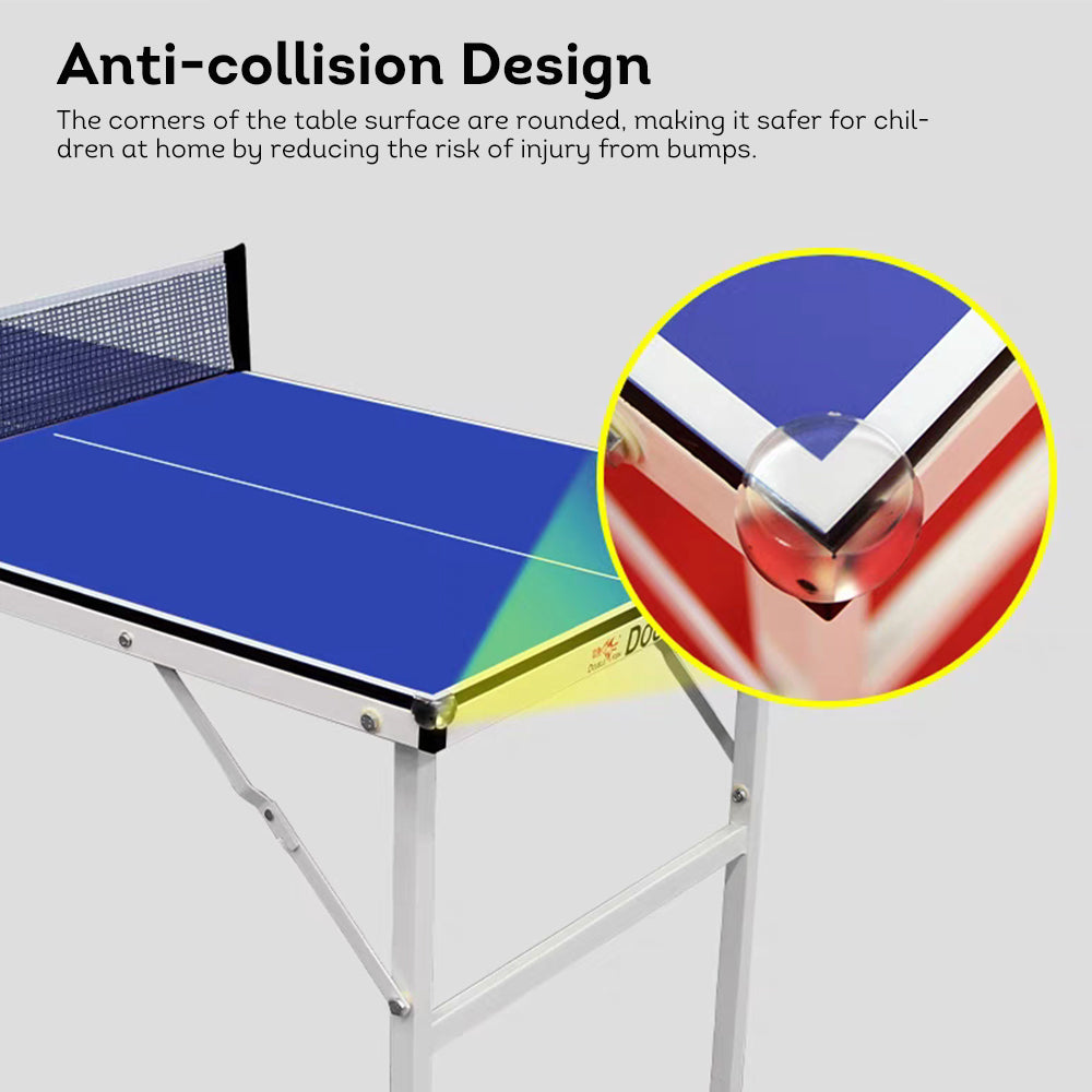 DOUBLE FISH K1 Indoor 12mm Blue Table Tennis Pingpong Table-Bats Balls Net ITTF Approve