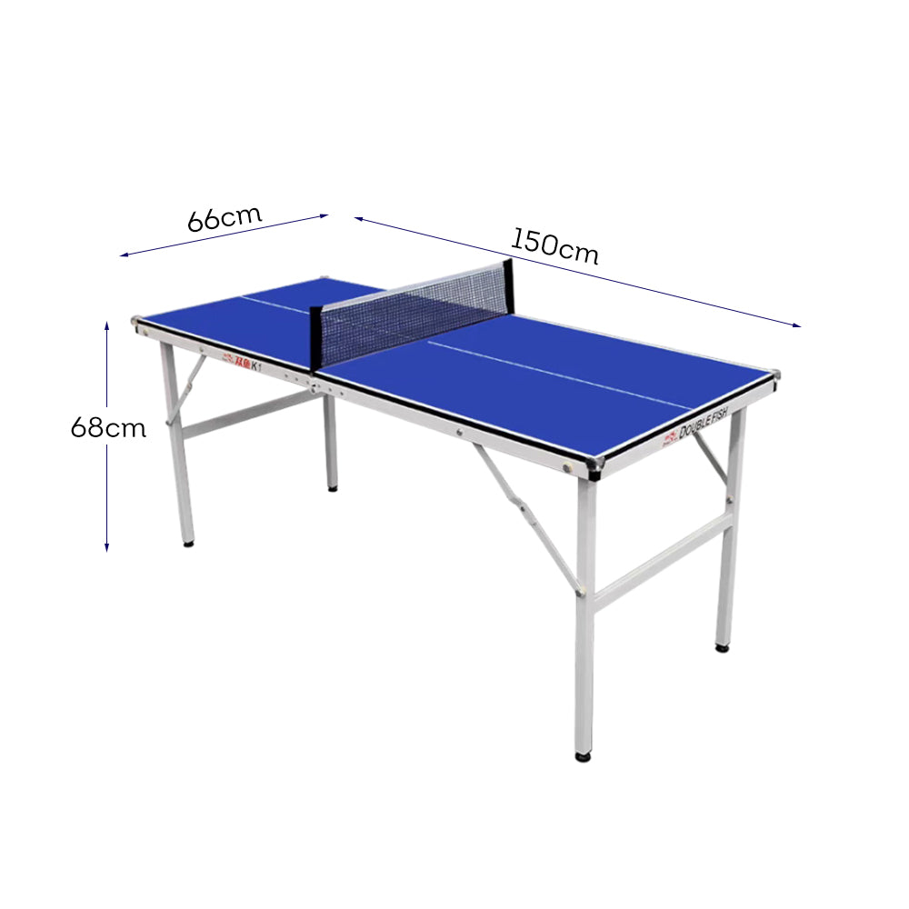DOUBLE FISH K1 Indoor 12mm Blue Table Tennis Pingpong Table-Bats Balls Net ITTF Approve