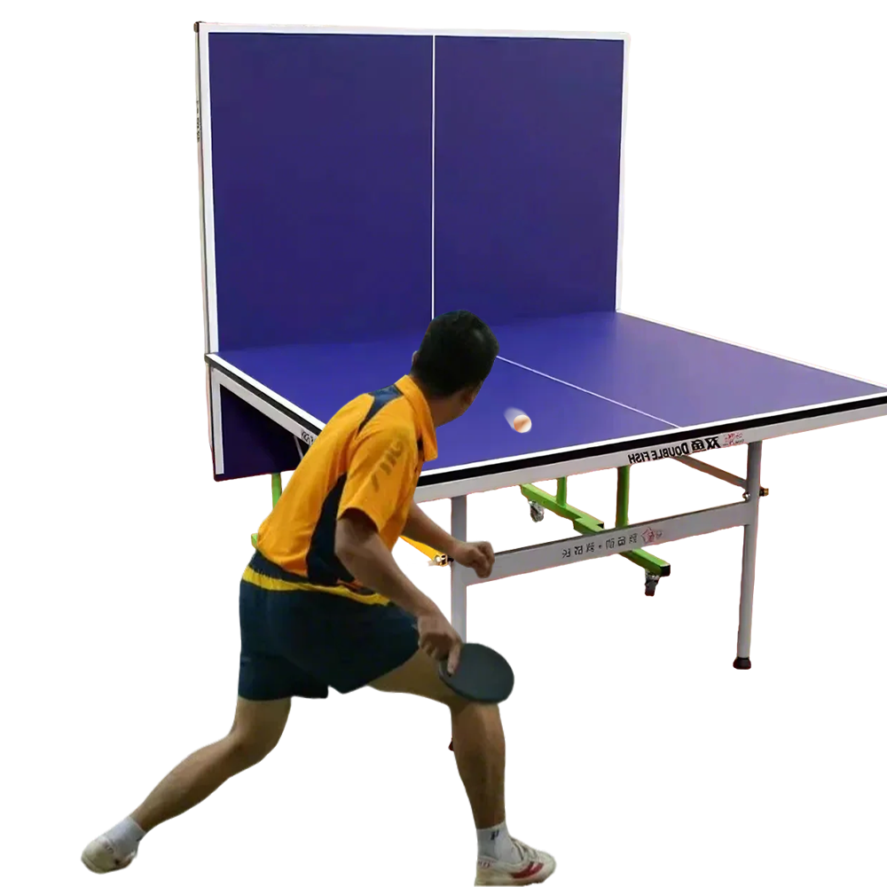 DOUBLE FISH K3 Indoor 18mm Blue Foldable Solo Play Table Tennis Pingpong Table-Bats Balls Net ITTF Approve