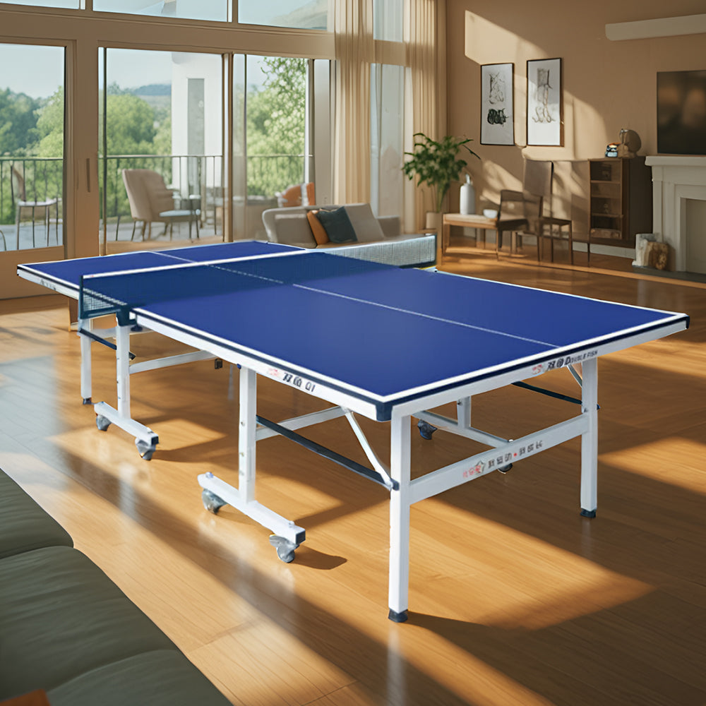 DOUBLE FISH Q1 Indoor 15mm Blue Table Tennis Pingpong Table-Bats Balls Net ITTF Approve
