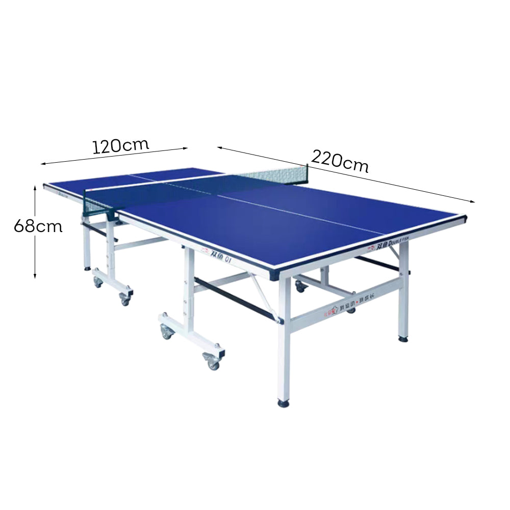 DOUBLE FISH Q1 Indoor 15mm Blue Table Tennis Pingpong Table-Bats Balls Net ITTF Approve
