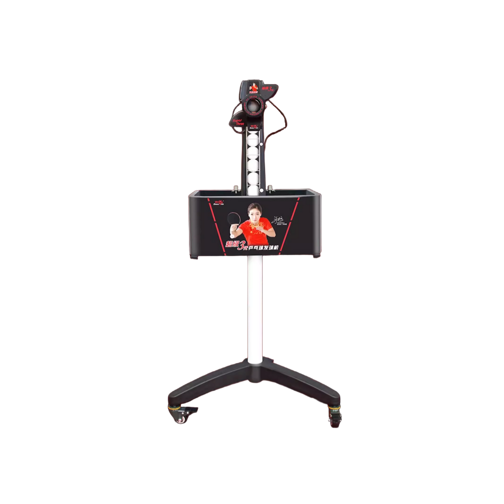 DOUBLE FISH Super 3 Vertical Intelligent Technology Table Tennis Serve Machine - Black
