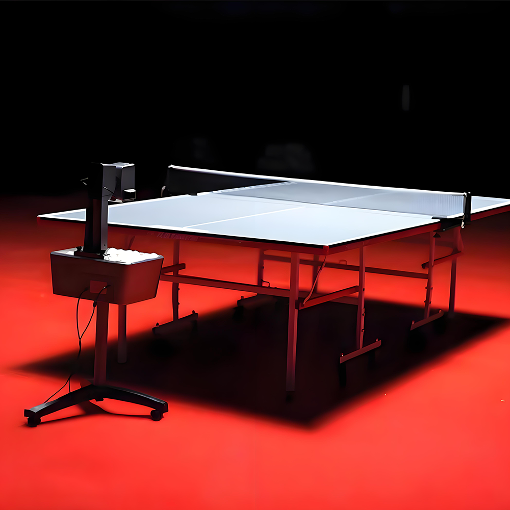 DOUBLE FISH Super 3 Plus Standing Intelligent Technology Table Tennis Serve Machine -Grey&Blue