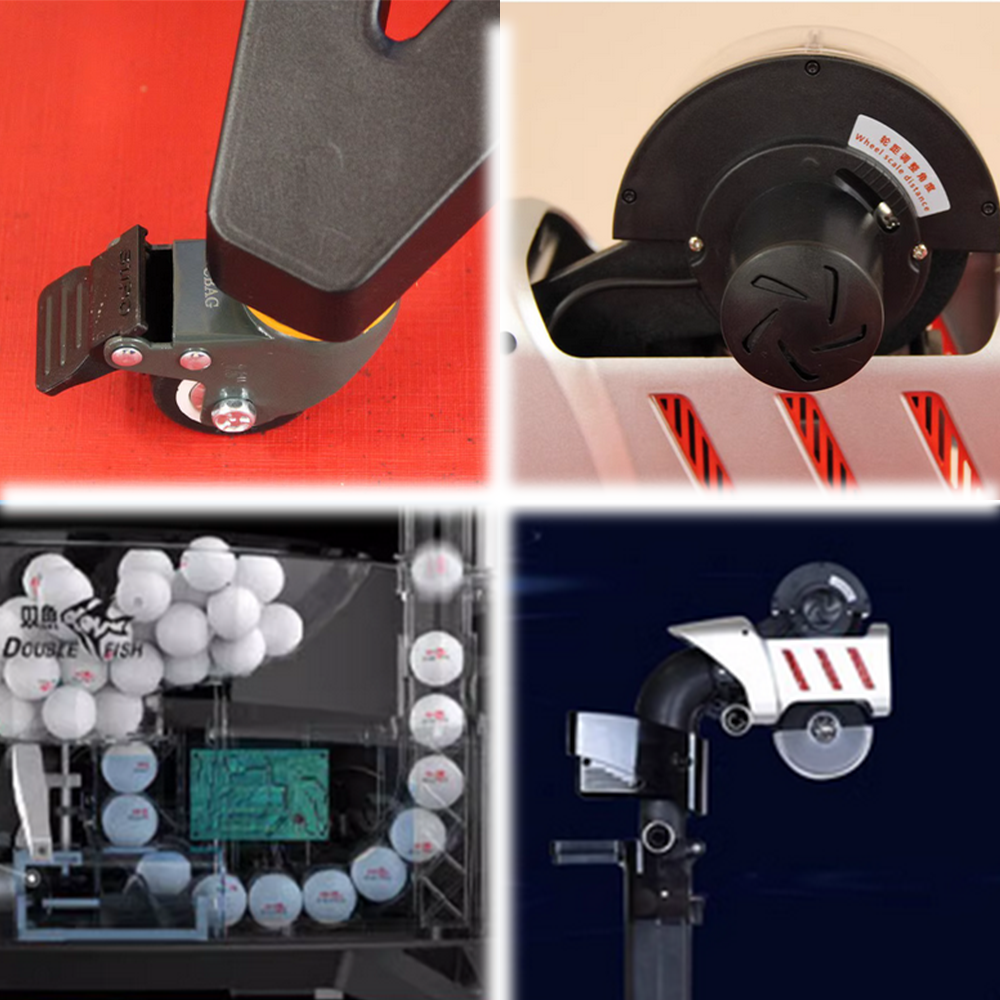 DOUBLE FISH Super 5 Vertical Intelligent Technology Table Tennis Serving Machine -Black&Blue